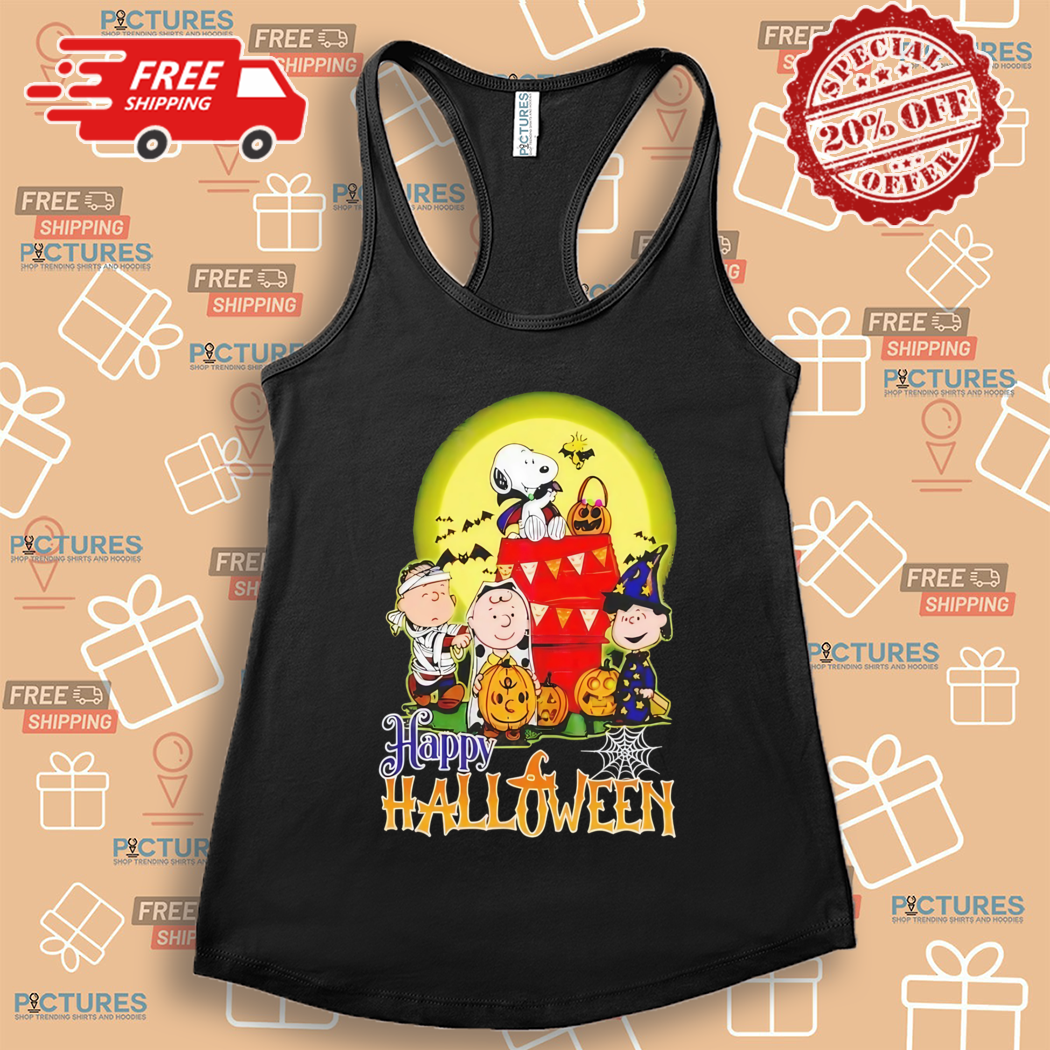 Snoopy With Charlie Brown And Friends Happy 2024 Halloween Shirt Snoopy With Charlie Brown And Friends Happy 2024 Halloween Shirt
