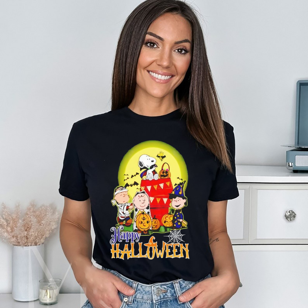 Snoopy With Charlie Brown And Friends Happy 2024 Halloween Shirt Snoopy With Charlie Brown And Friends Happy 2024 Halloween Shirt
