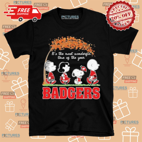 Wisconsin Badgers Fall Is The Most Wonderful Time Of The Years Snoopy Friend Shirt