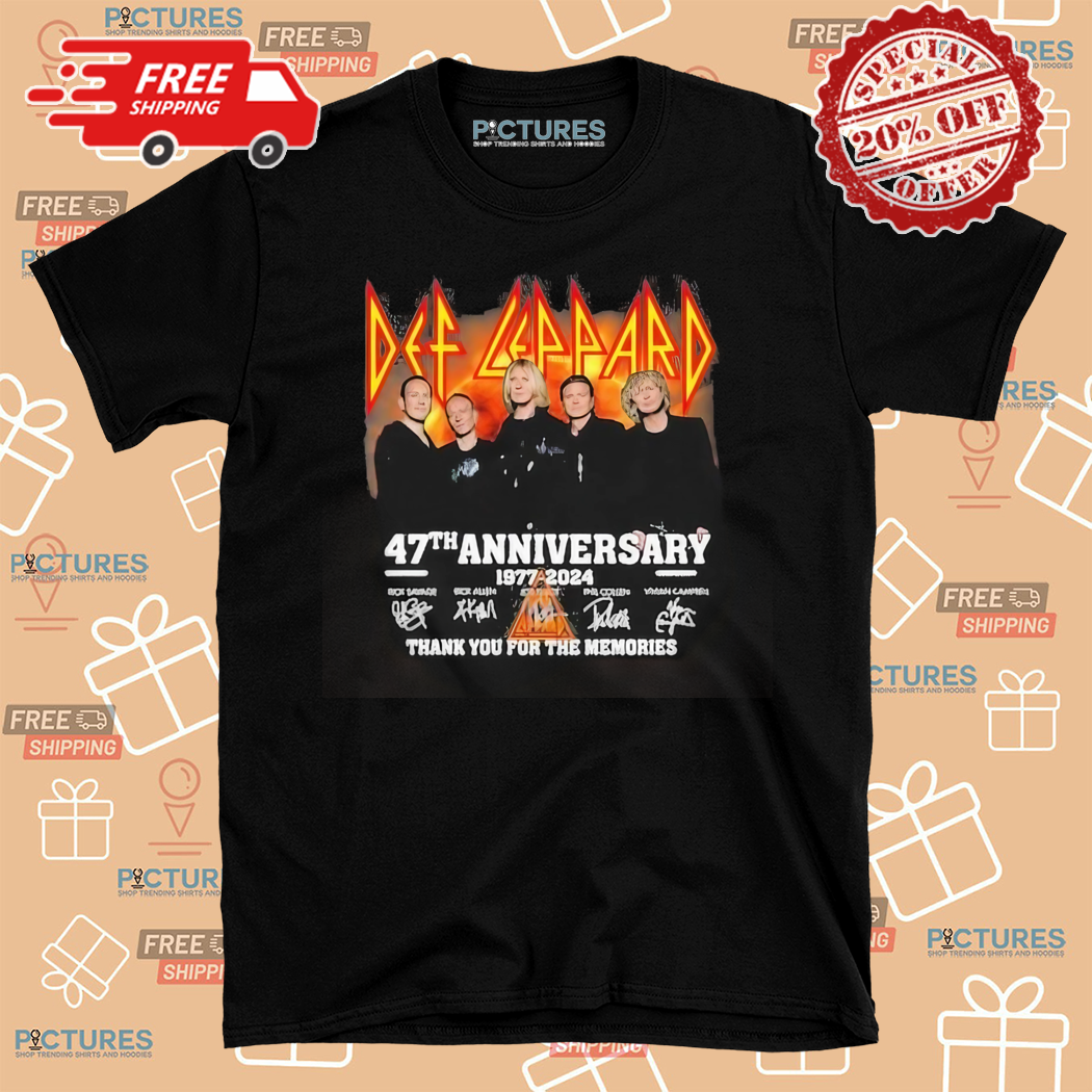 Def Leppard 47th Anniversary 1977 2024 Thank You For The Memories Signature Shirt