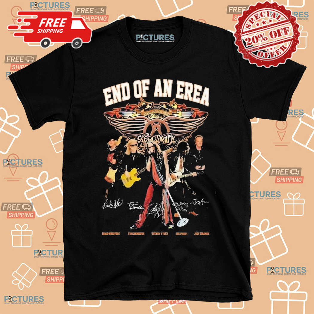 Aerosmith End Of An Era 1970 2024 Farewell Signatures Shirt