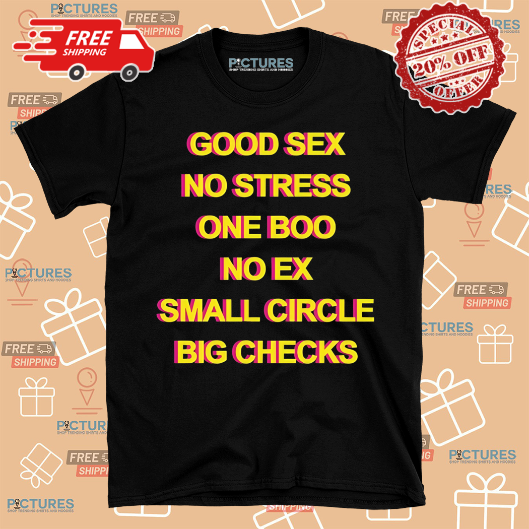 Good Sex No Stress One Boo No Ex Small Circle Big Checks Shirt
