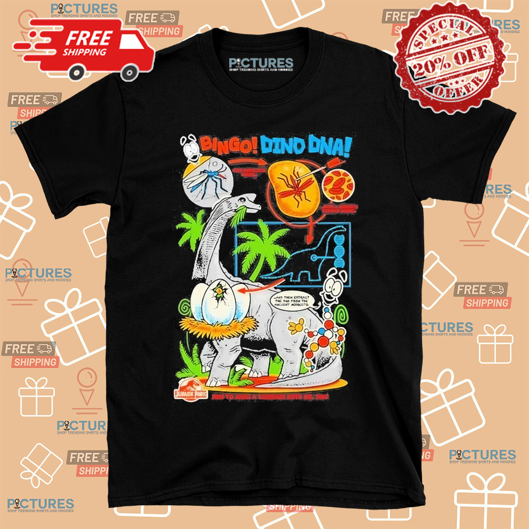 Cavitycolors Urassic Park Bingo Dino Dna Shirt