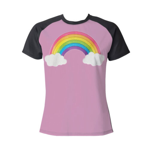 Lindsay Lohan Rainbow 2024 Shirt All Over Print Raglan Short Sleeve