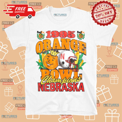 1995 Orange Bowl Champions Nebraska Helmet Vintage Shirt