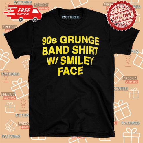 90s Grunge Band Shirt W Smiley Face Shirt