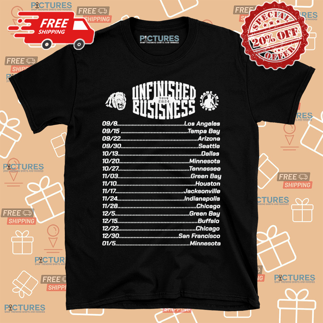 Detroit Lions 2024 Tour Unfinished Business Schedule Shirt