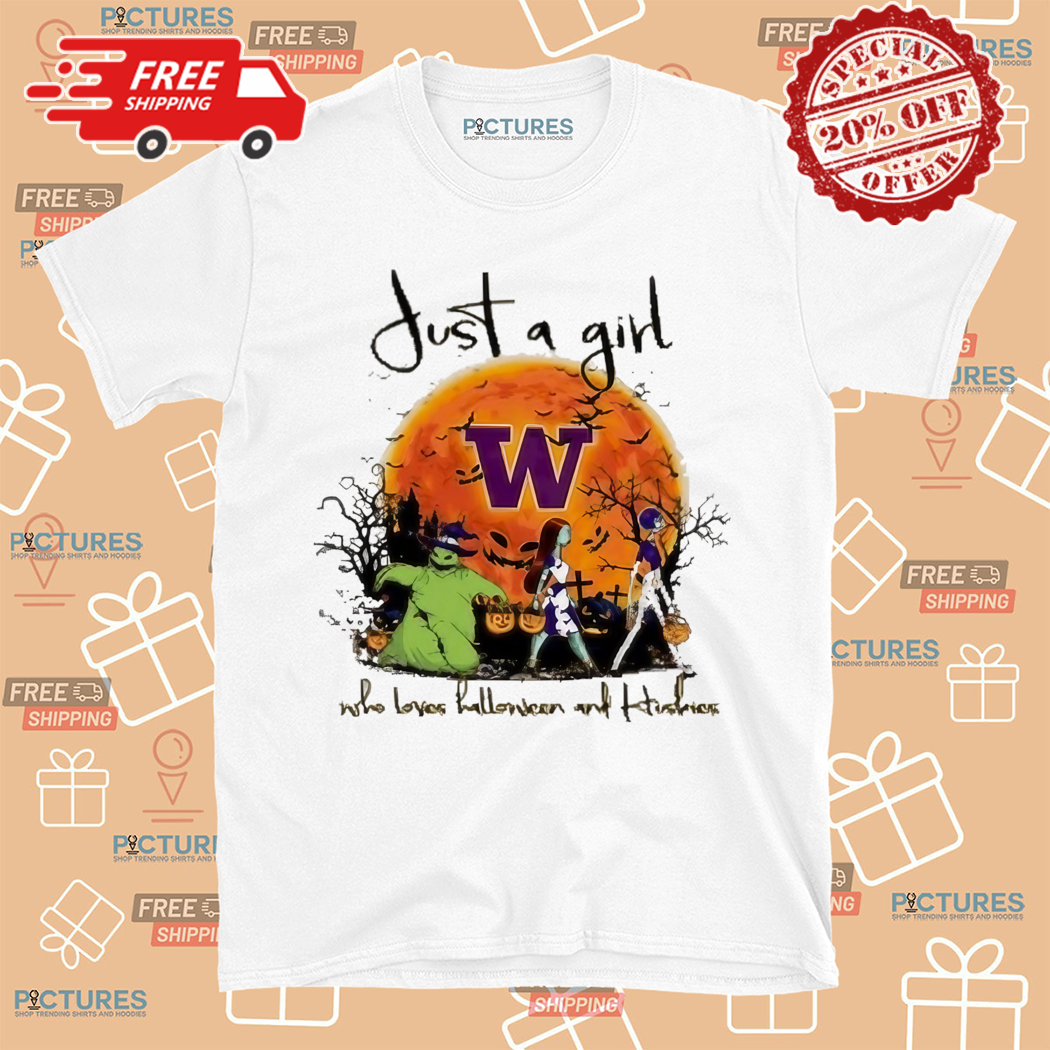 Just A Girl Who Love Halloween And Washington Huskies Football 2024 Shirt