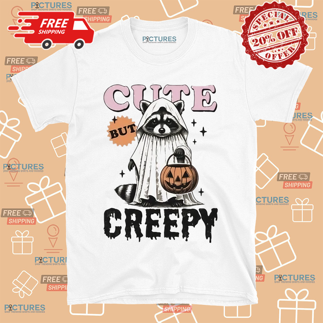 Raccoon Ghost Cute But Creepy Halloween Shirt