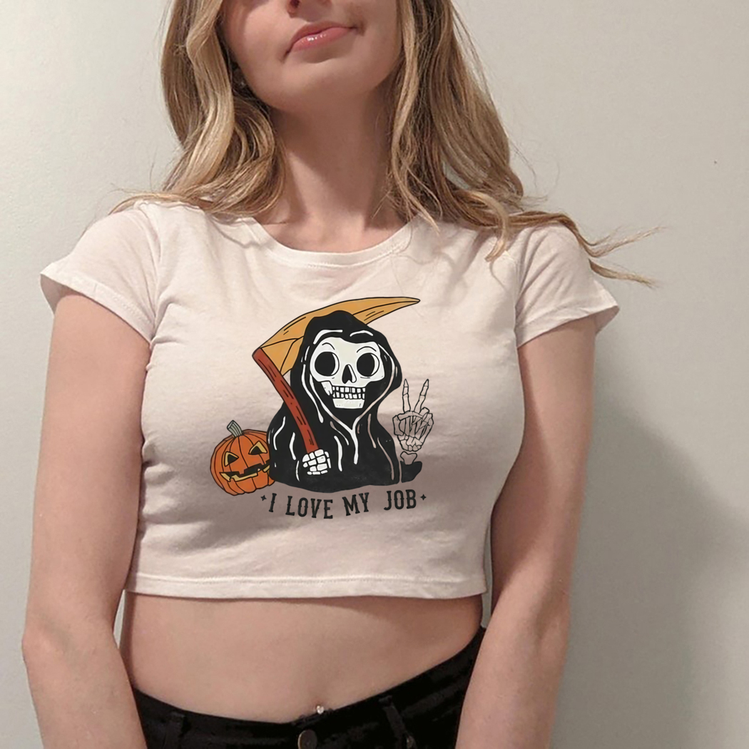 Grim Reaper Pumpkin I Love My Job Halloween Shirt Grim Reaper Pumpkin I Love My Job Halloween Shirt