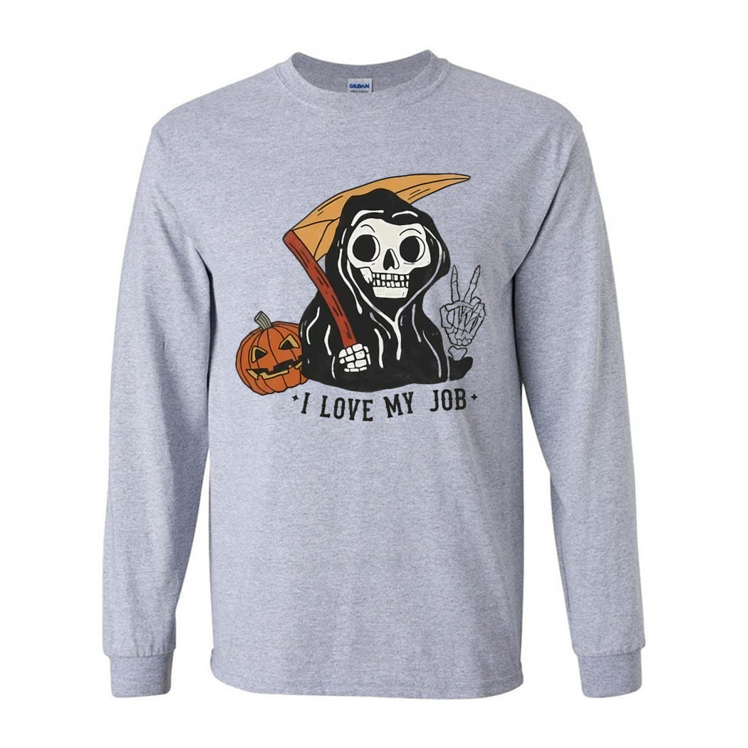Grim Reaper Pumpkin I Love My Job Halloween Shirt Grim Reaper Pumpkin I Love My Job Halloween Shirt