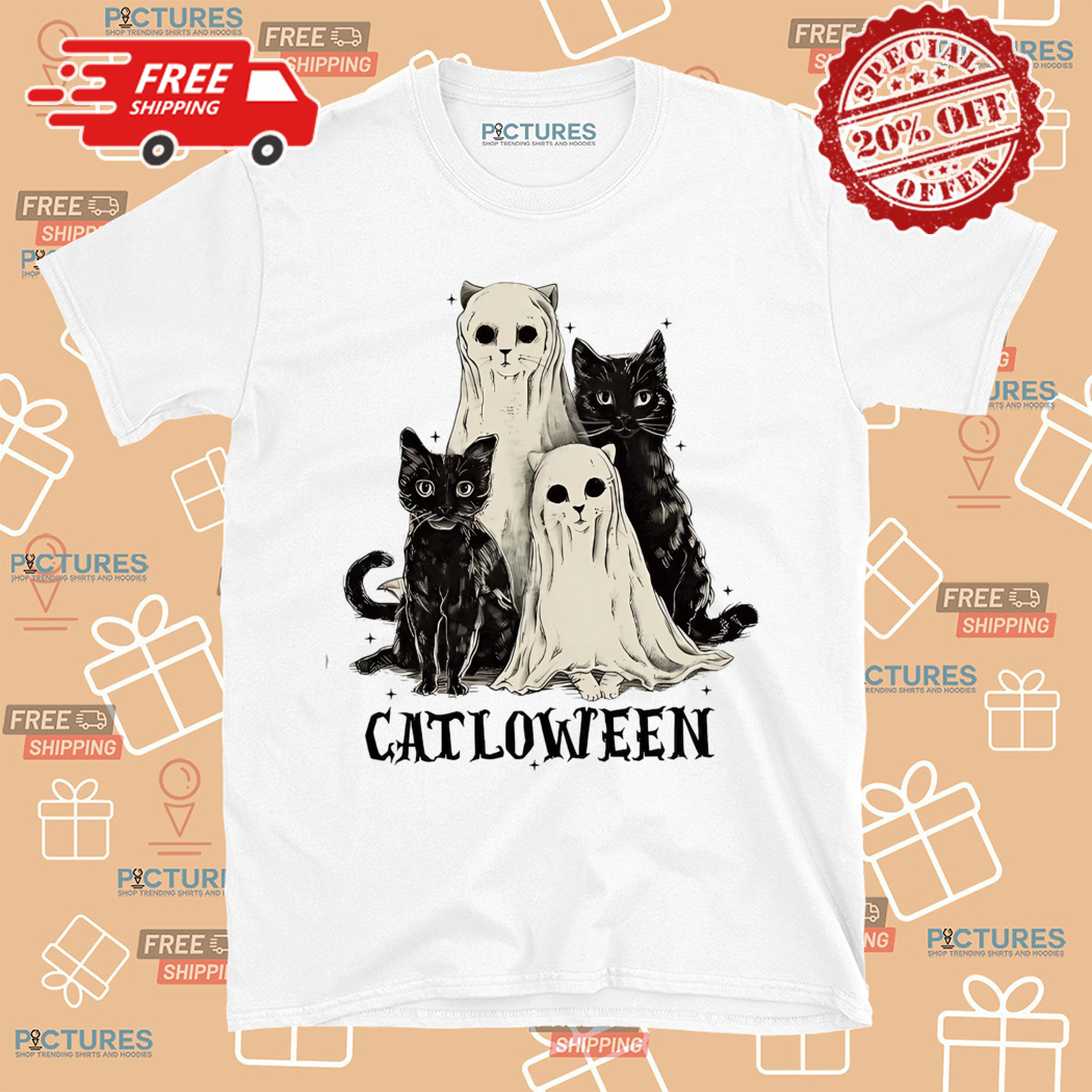 Catloween Cat Ghost Halloween 2024 Shirt