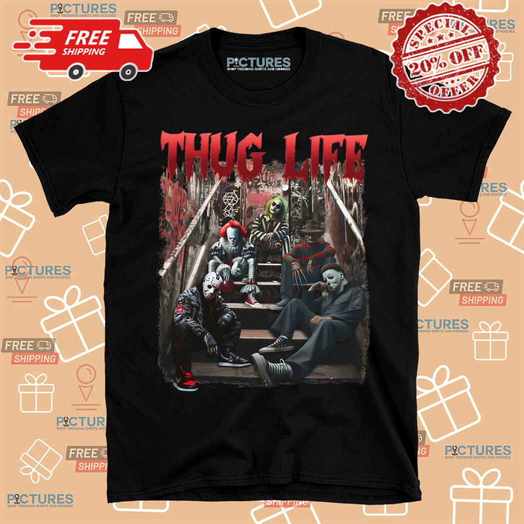 Thug Life Horror Characters Friends Halloween Movie 2024 Shirt