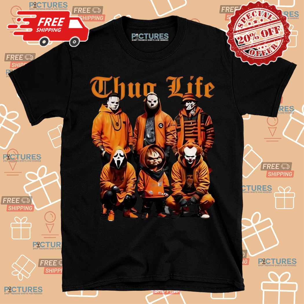 Thug Life Horror Characters Orange Halloween 2024 Shirt