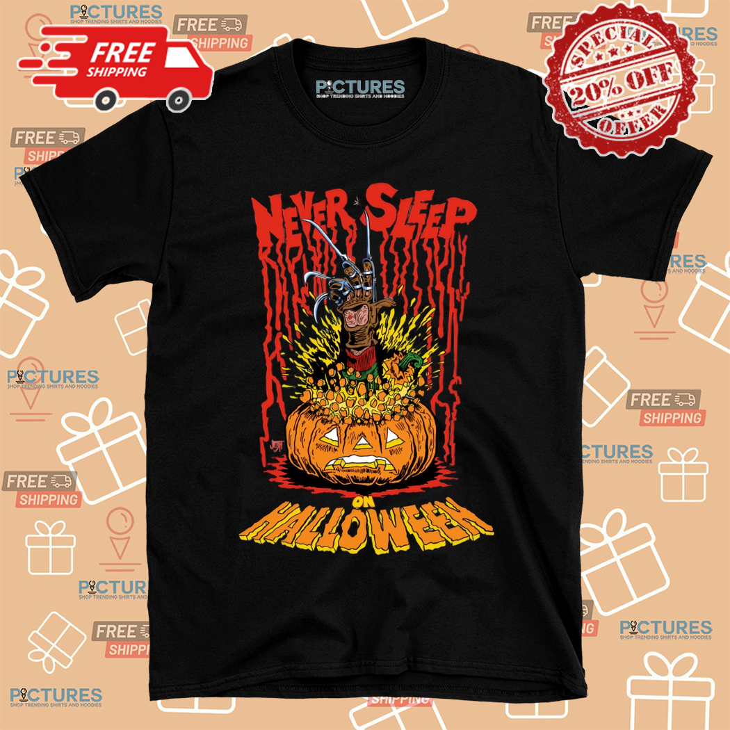 Creepy Pumpkin Never Sleep On Halloween 2024 Shirt