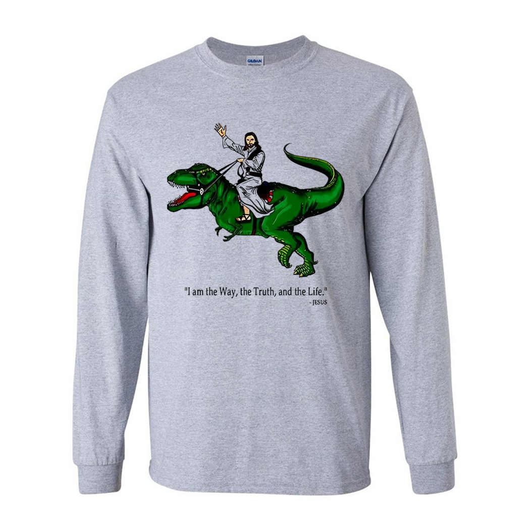 Jesus Riding Dinosaur I Am The Way The Truth And The Life Shirt Jesus Riding Dinosaur I Am The Way The Truth And The Life Shirt