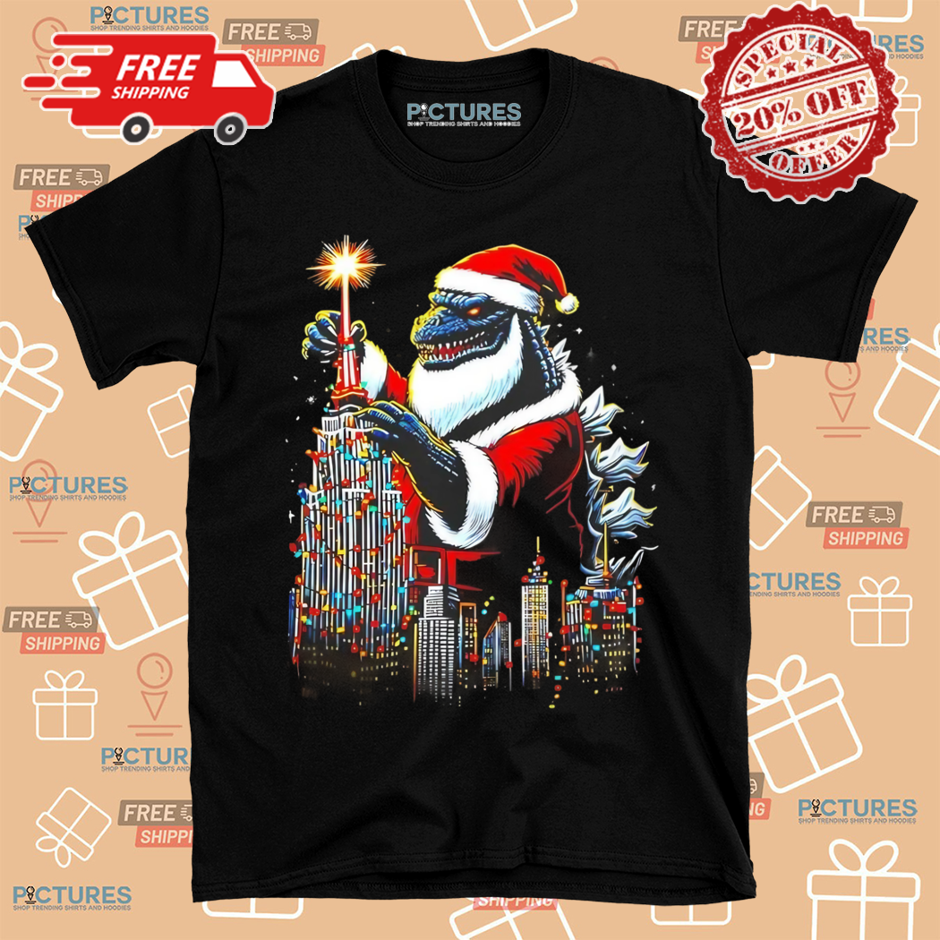 Santa Godzilla Merry Christmas Skyline City 2024 Shirt