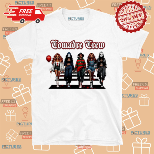 Comadre Crew Girly Horror Movie Characters Halloween 2024 Shirt