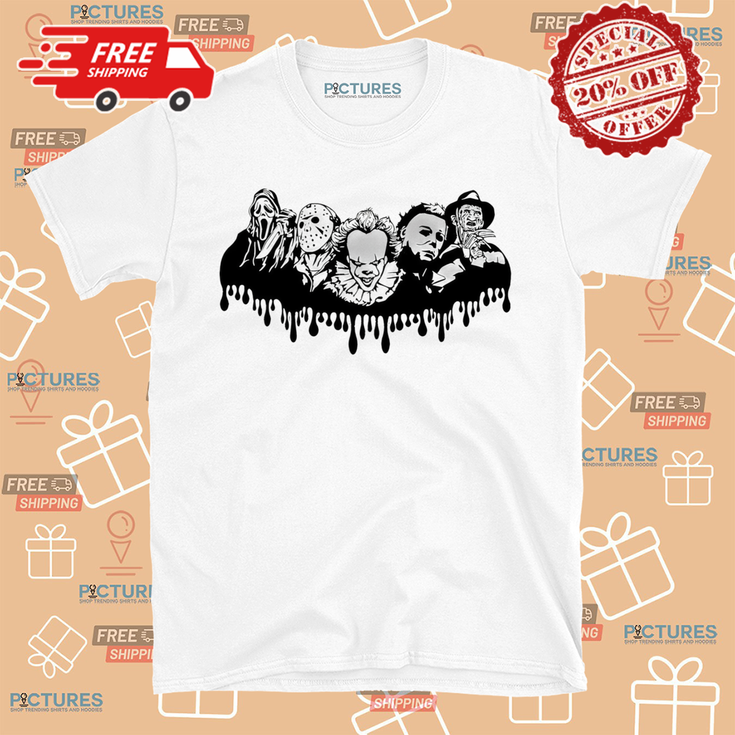 Ghostface Jason Pennywise Freddy Halloween Horror Silhouetee Shirt