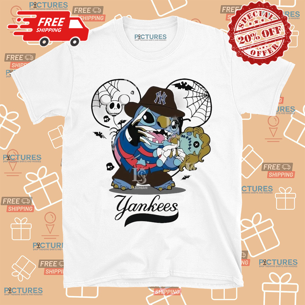 New York Yankees Stitch Freddy Krueger Halloween 2024 Shirt