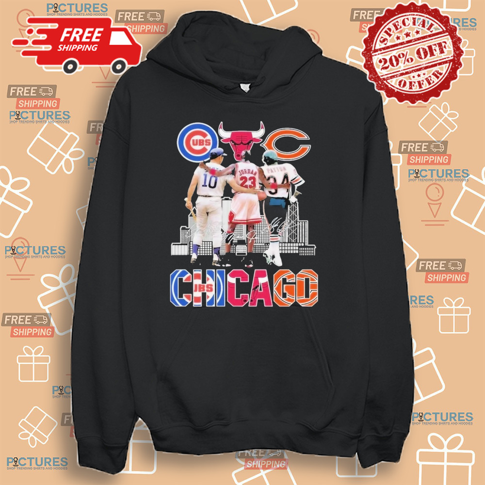 Chicago Cubs Ron Santo Chicago Bulls Michael Jordan Chicago Bears Walter Payton Shirt