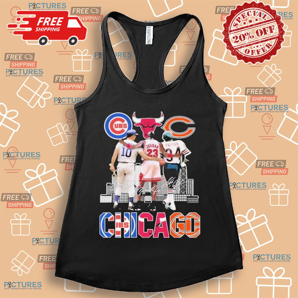 Chicago Cubs Ron Santo Chicago Bulls Michael Jordan Chicago Bears Walter Payton Shirt
