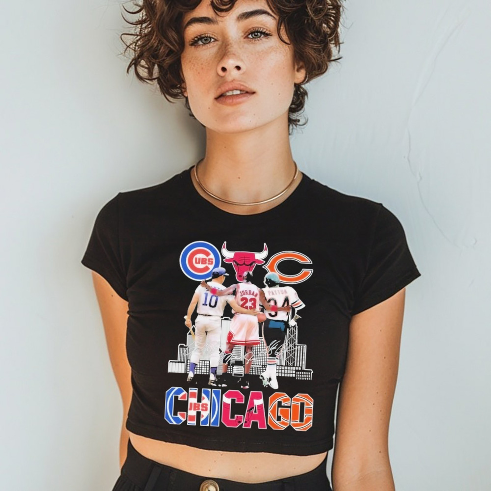 Chicago Cubs Ron Santo Chicago Bulls Michael Jordan Chicago Bears Walter Payton Shirt