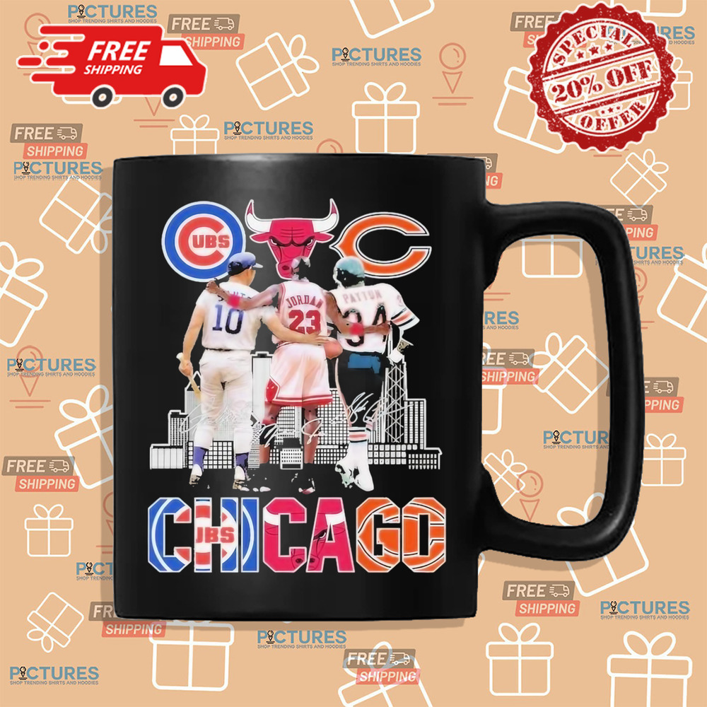 Chicago Cubs Ron Santo Chicago Bulls Michael Jordan Chicago Bears Walter Payton Shirt
