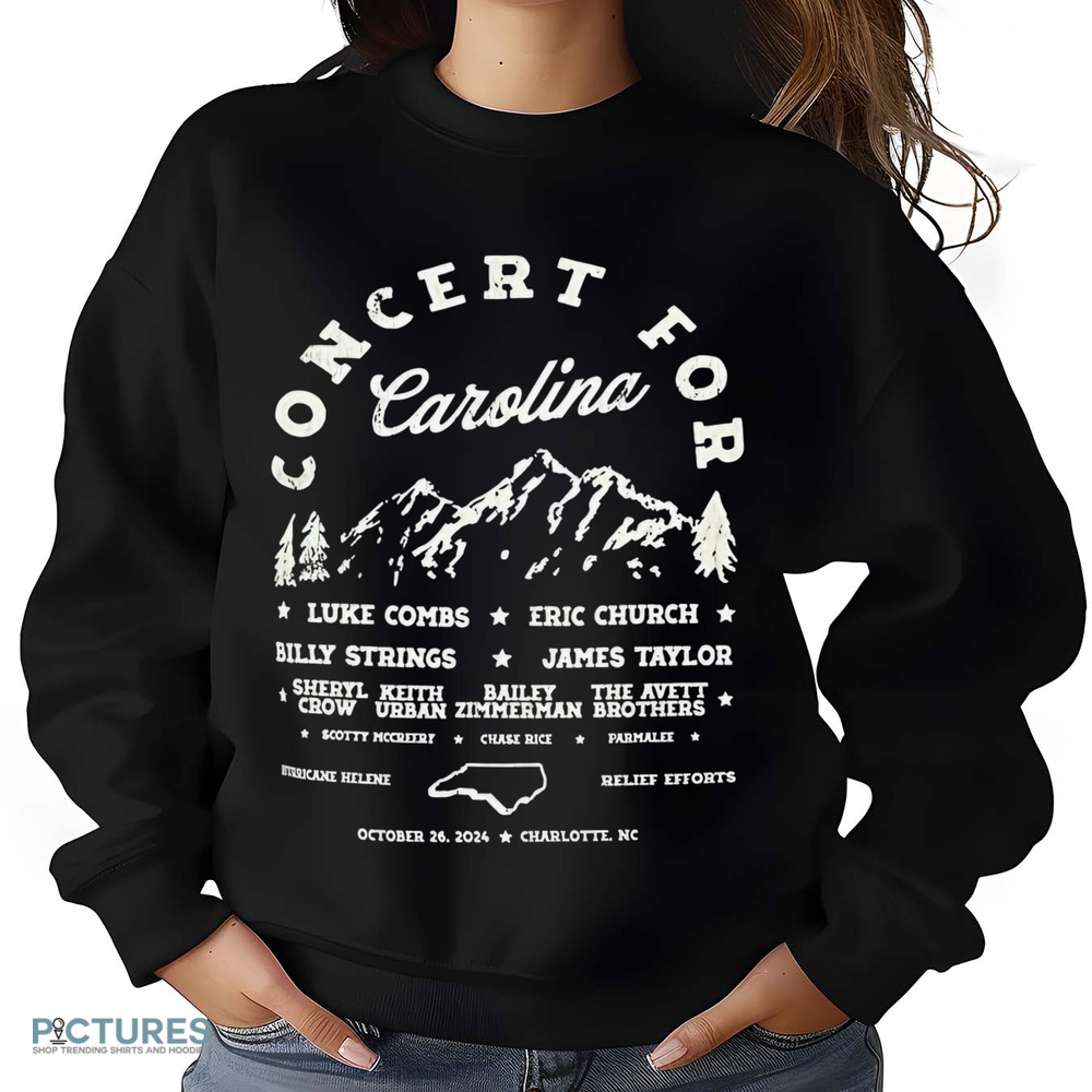 Concert For Carolina Luke Combs Eric Church Billy Strings James Taylor October 26, 2024 Charlotte NC Shirt