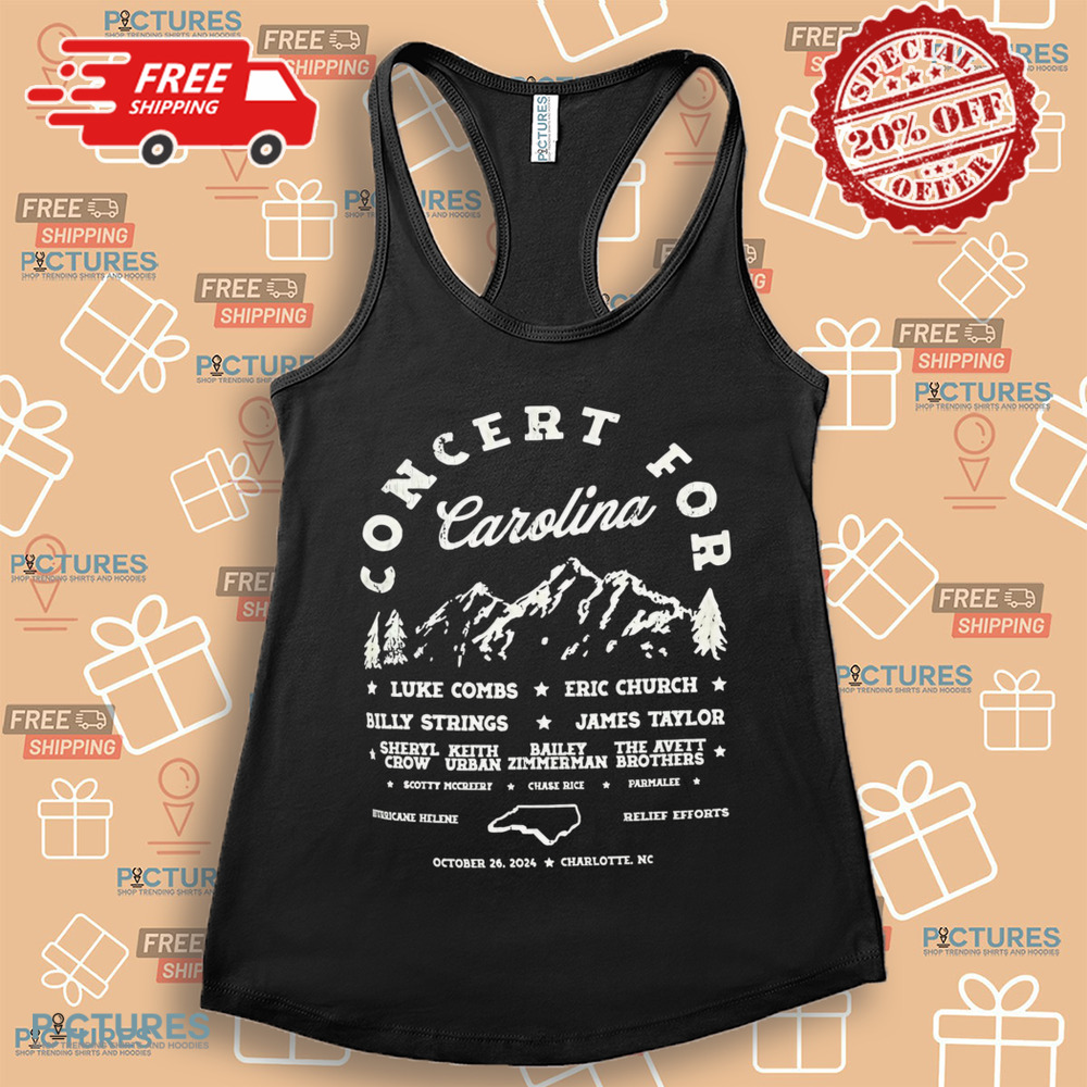 Concert For Carolina Luke Combs Eric Church Billy Strings James Taylor October 26, 2024 Charlotte NC Shirt
