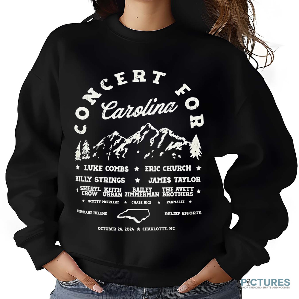 Concert For Carolina Luke Combs Eric Church Billy Strings James Taylor October 26, 2024 Shirt