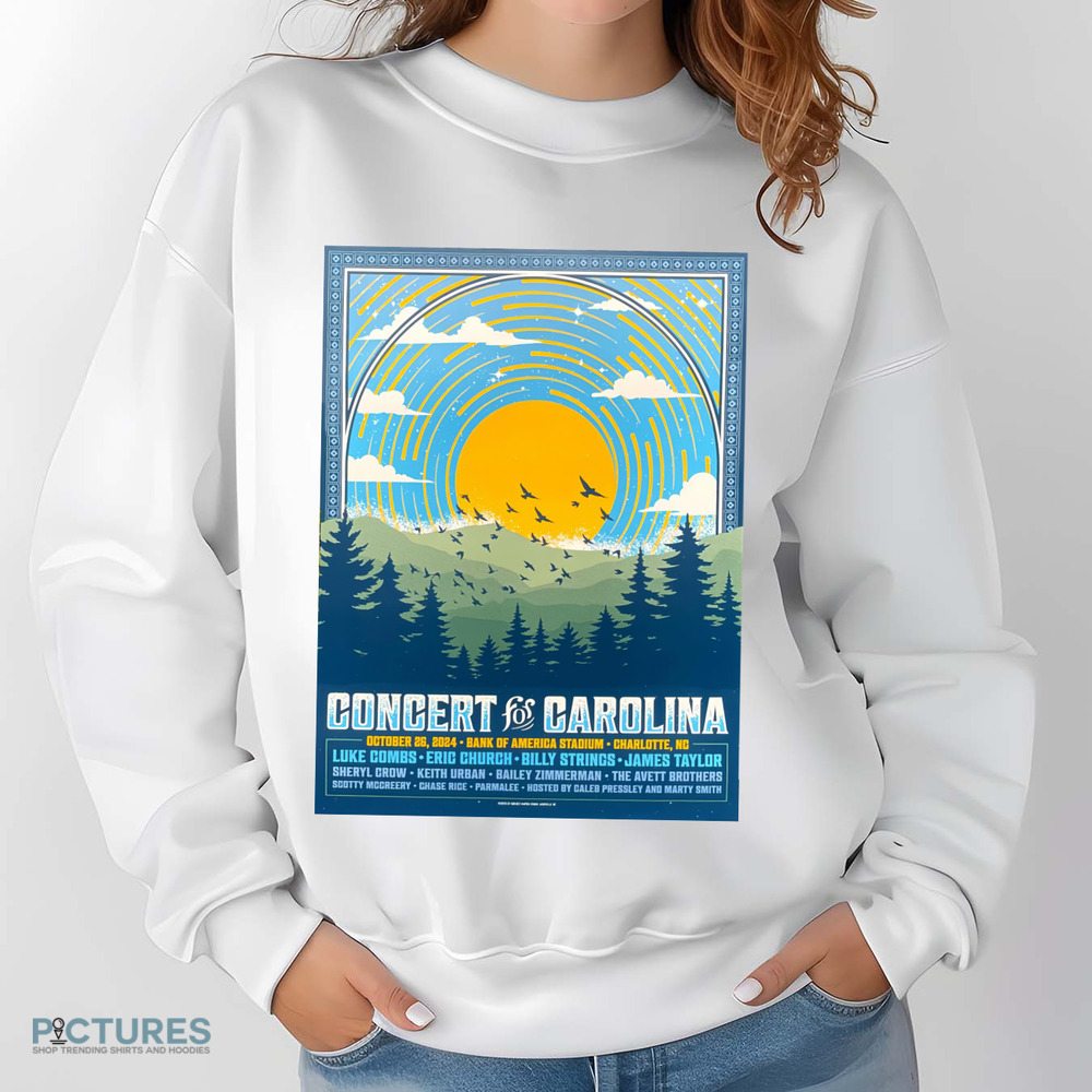 Concert For Carolina October 26 2024 Bank Of America Stadium Charlotte NC Luke Combs Billy Strings Shirt