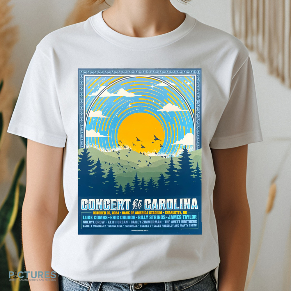 Concert For Carolina October 26 2024 Bank Of America Stadium Charlotte NC Luke Combs Eric Church Bill Strings Shirt Concert For Carolina October 26 2024 Bank Of America Stadium Charlotte NC Luke Combs Eric Church Bill Strings Shirt