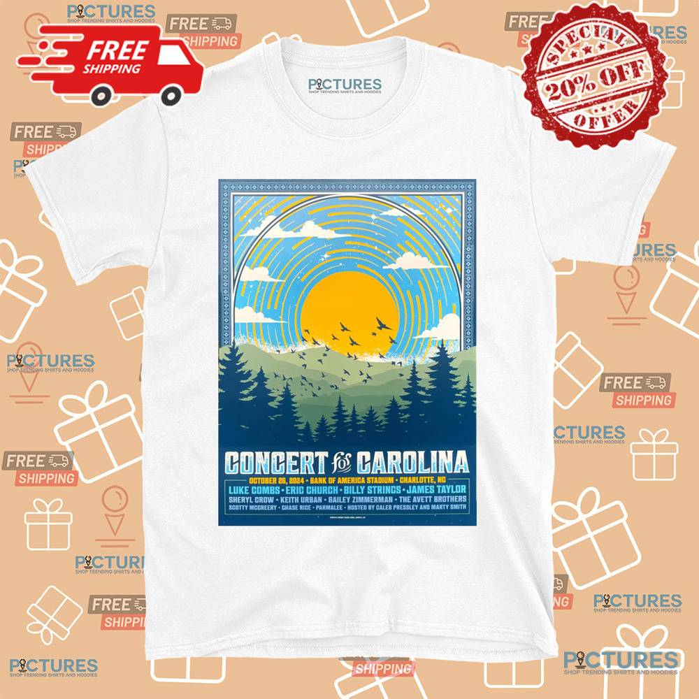 Concert For Carolina October 26 2024 Bank Of America Stadium Charlotte NC Luke Combs Eric Church Bill Strings Shirt Concert For Carolina October 26 2024 Bank Of America Stadium Charlotte NC Luke Combs Eric Church Bill Strings Shirt