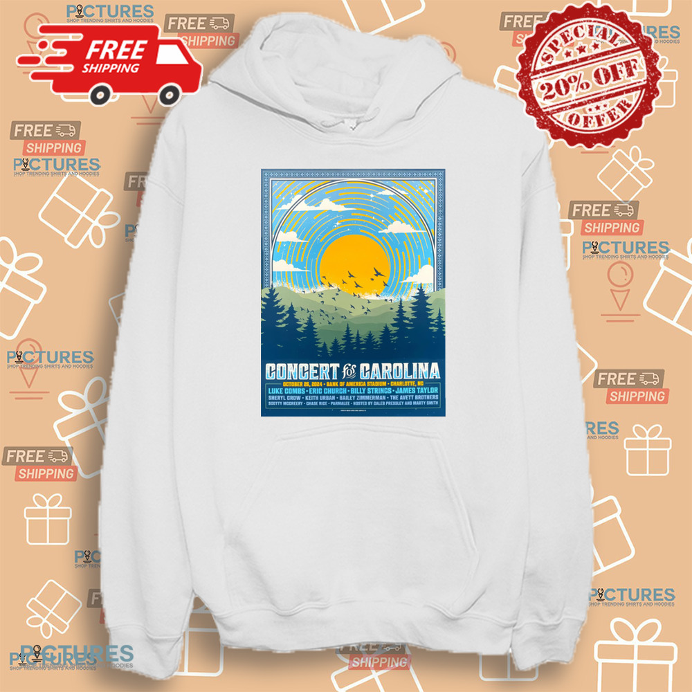 Concert For Carolina October 26 2024 Bank Of America Stadium Charlotte NC Luke Combs Eric Church Bill Strings Shirt Concert For Carolina October 26 2024 Bank Of America Stadium Charlotte NC Luke Combs Eric Church Bill Strings Shirt