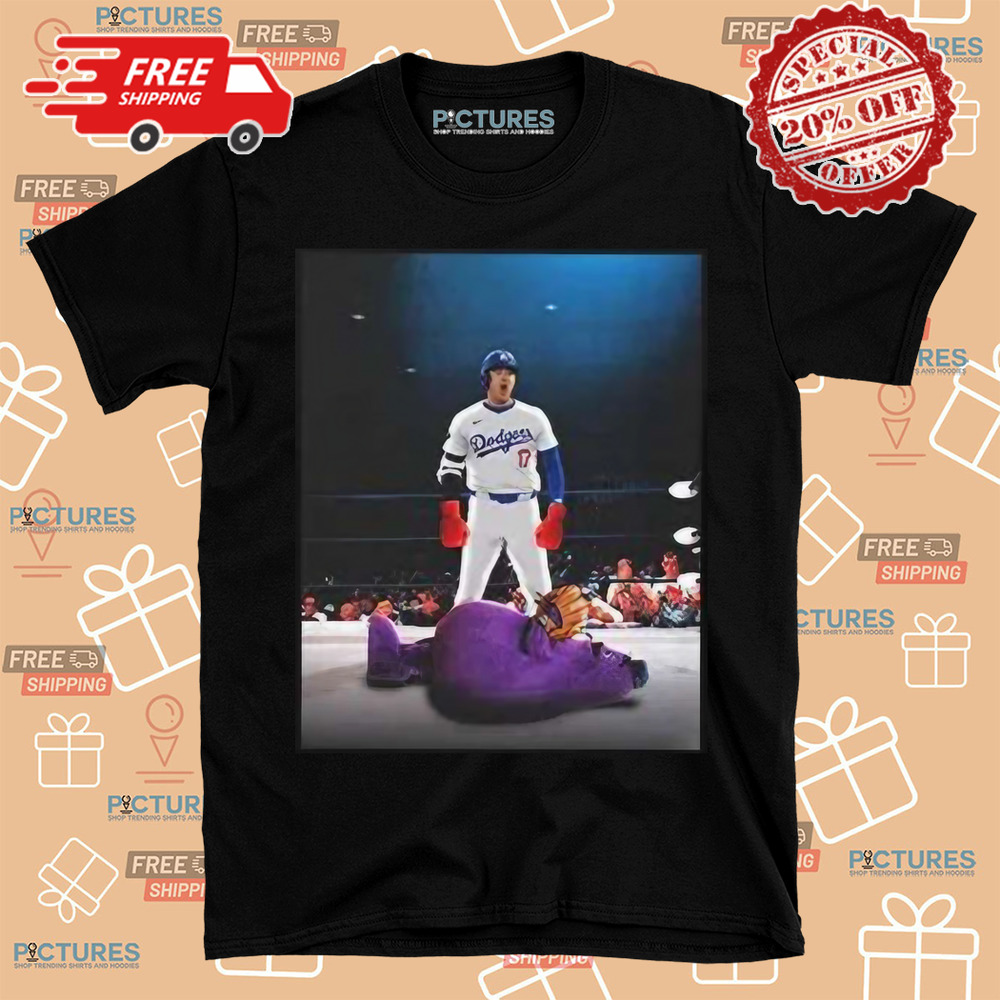 Dodgers Shohei Ohtani Down Goes Grimace Shirt Dodgers Shohei Ohtani Down Goes Grimace Shirt