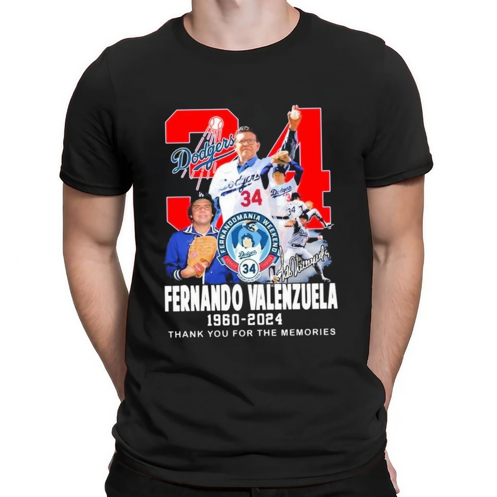 Fernando Valenzuela 34 1960-2024 Thank You For The Memories Shirt