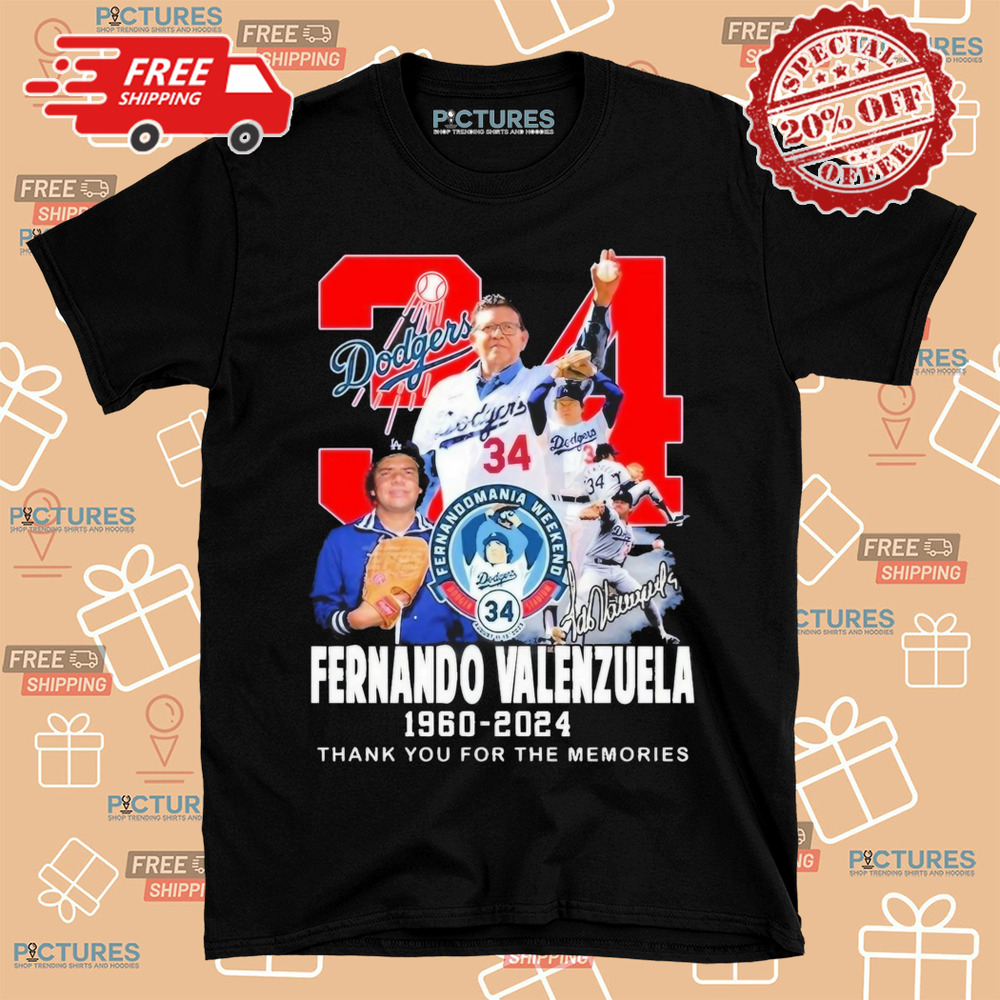 Fernando Valenzuela 34 1960-2024 Thank You For The Memories Shirt