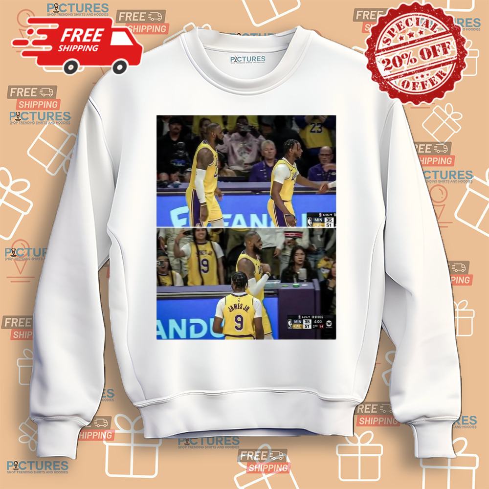 LeBron and Bronny James Los Angeles Lakers Check In Together NBA History 2024-25 Shirt