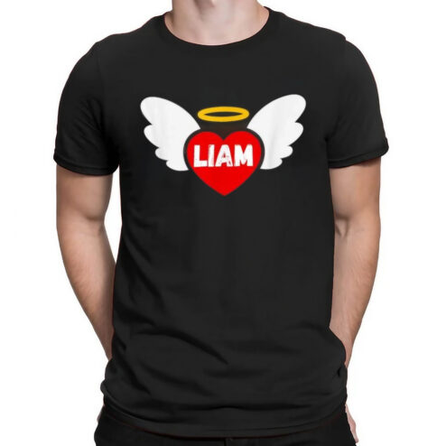 Liam heart angel wings love shirt