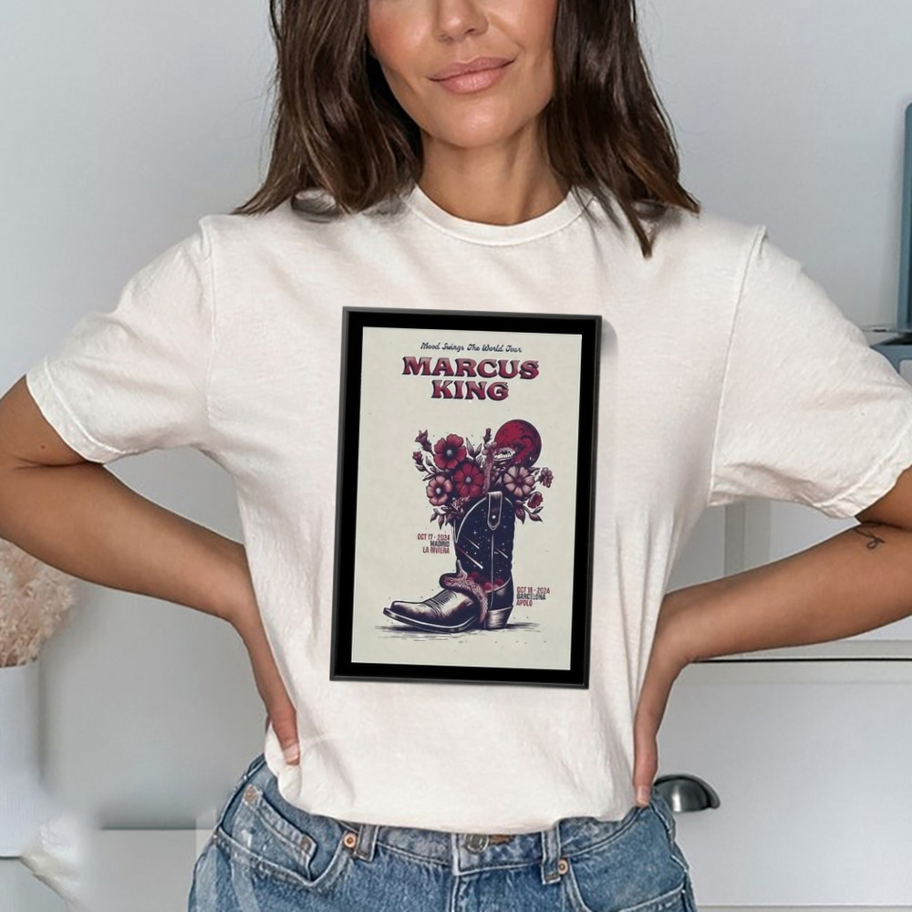 Marcus King Oct 17-18 2024 Madrid and Barcelona Tour Poster shirt