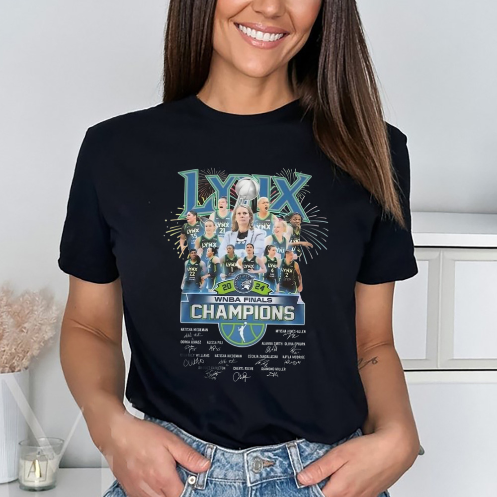 Minnesota Lynx 2024 Wnba Finals Champions Basketball Signatures Shirt