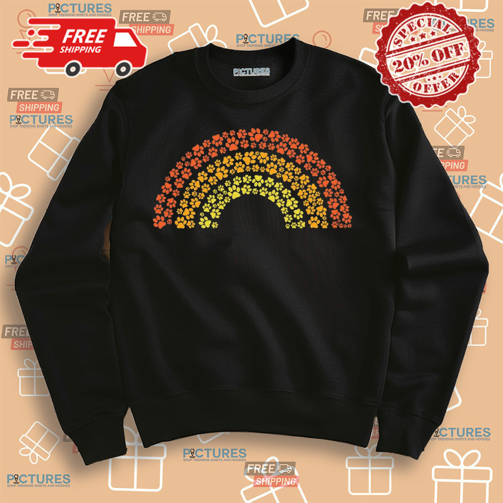 Pawtumn colors rainbow of paw prints shirt Pawtumn colors rainbow of paw prints shirt