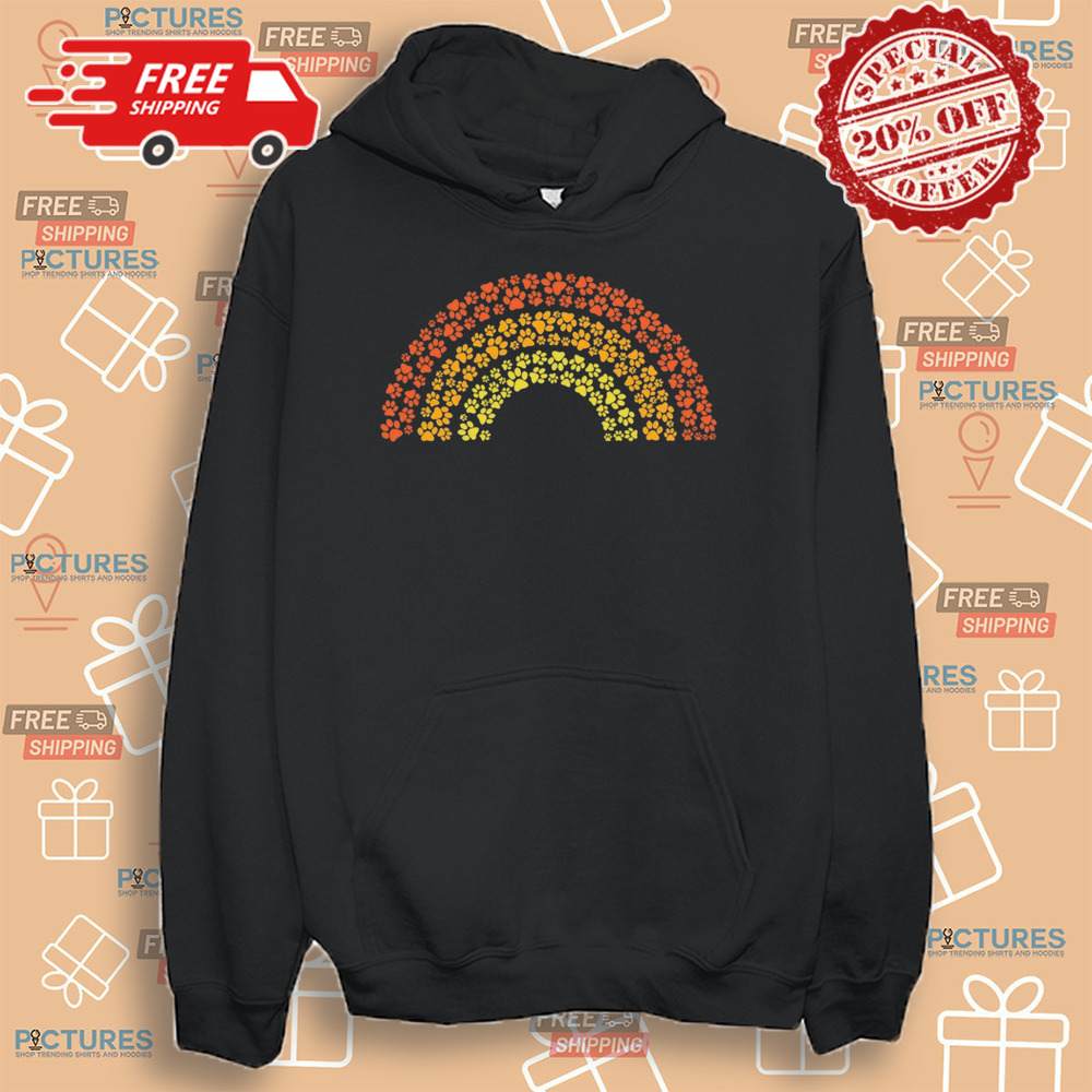 Pawtumn colors rainbow of paw prints shirt Pawtumn colors rainbow of paw prints shirt