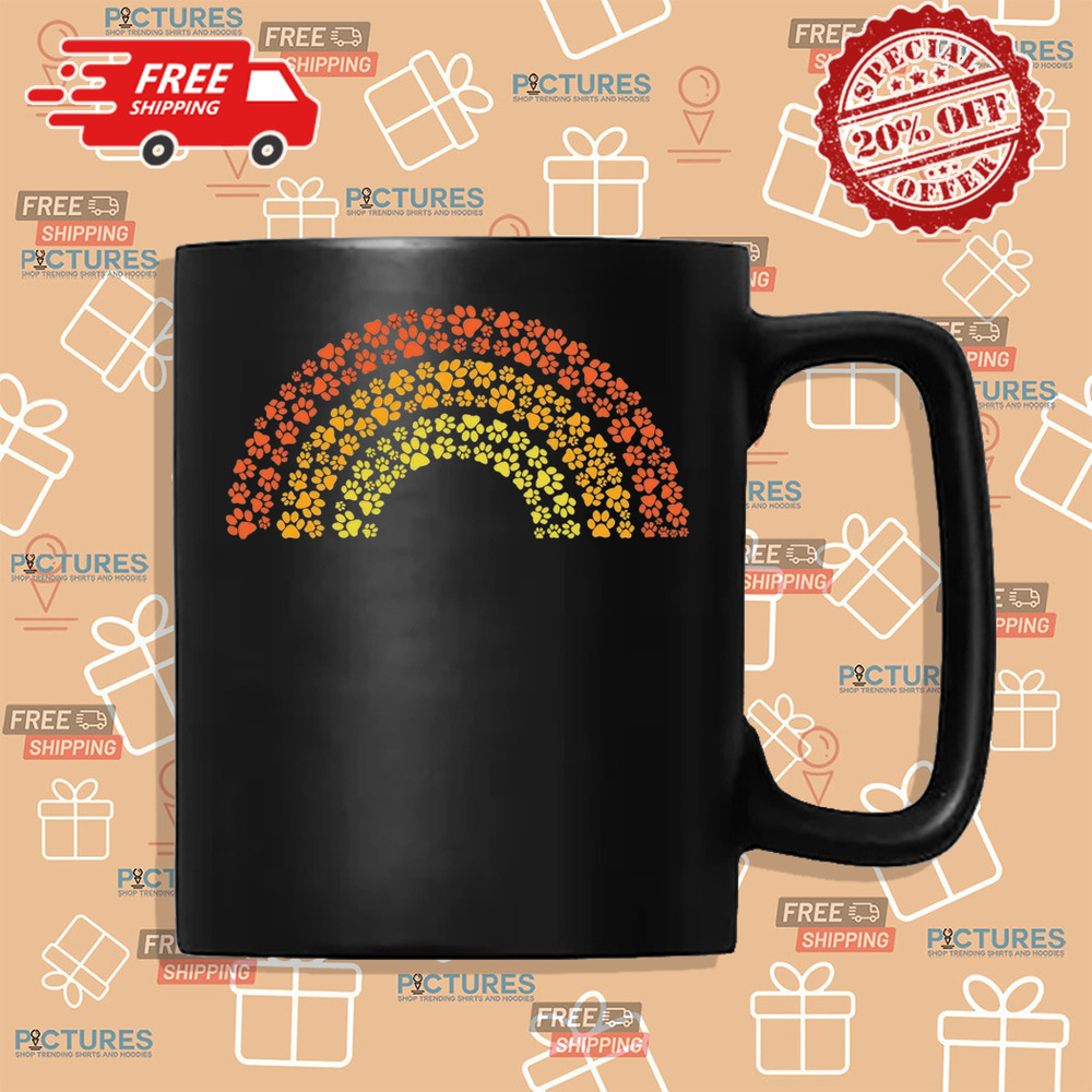 Pawtumn colors rainbow of paw prints shirt Pawtumn colors rainbow of paw prints shirt