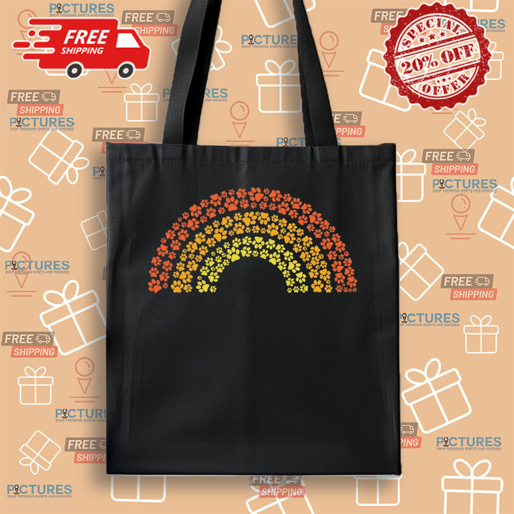 Pawtumn colors rainbow of paw prints shirt Pawtumn colors rainbow of paw prints shirt