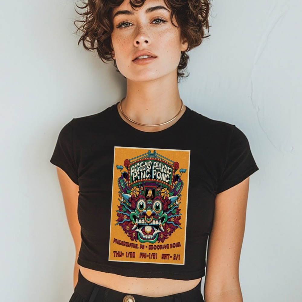 Pigeons Playing Ping Pong Jan 30-Feb 1 2025 Brooklyn Bowl In Philadelphia PA Poster Shirt Pigeons Playing Ping Pong Jan 30-Feb 1 2025 Brooklyn Bowl In Philadelphia PA Poster Shirt