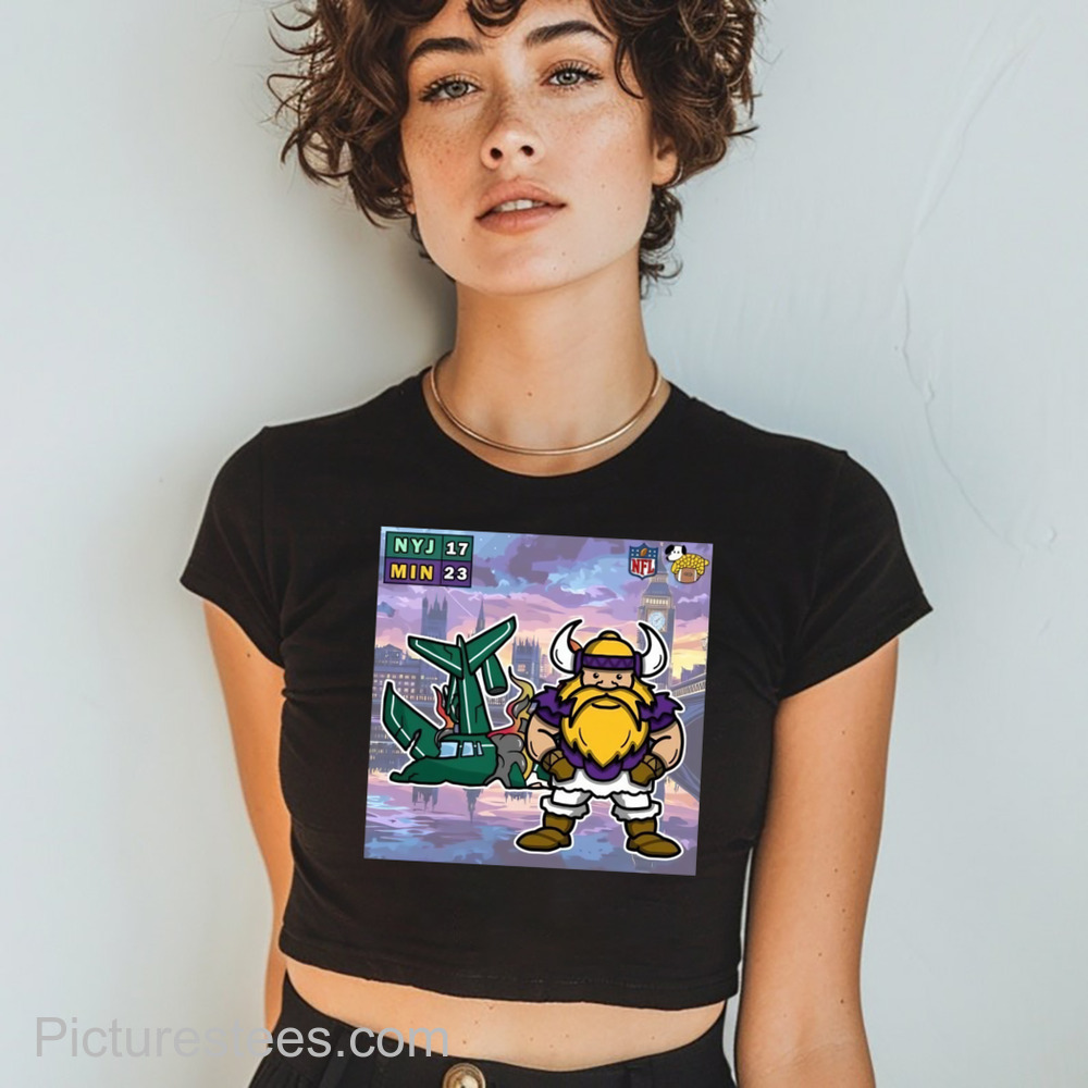 The Minnesota Vikings intercept the New York Jets in London shirt
