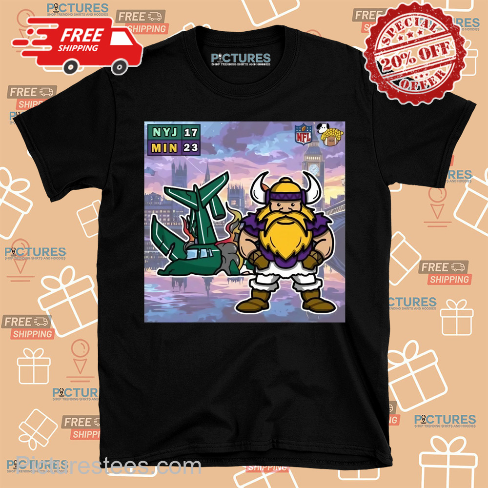 The Minnesota Vikings intercept the New York Jets in London shirt
