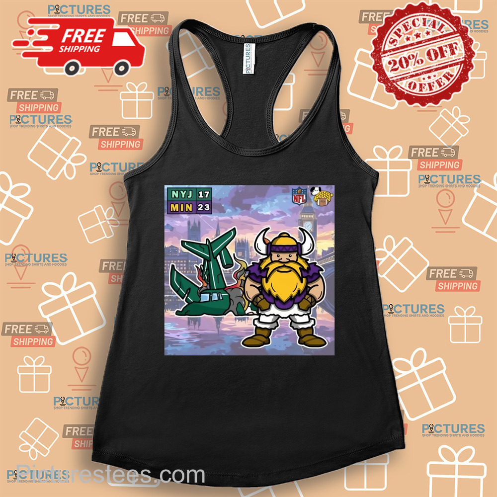 The Minnesota Vikings intercept the New York Jets in London shirt